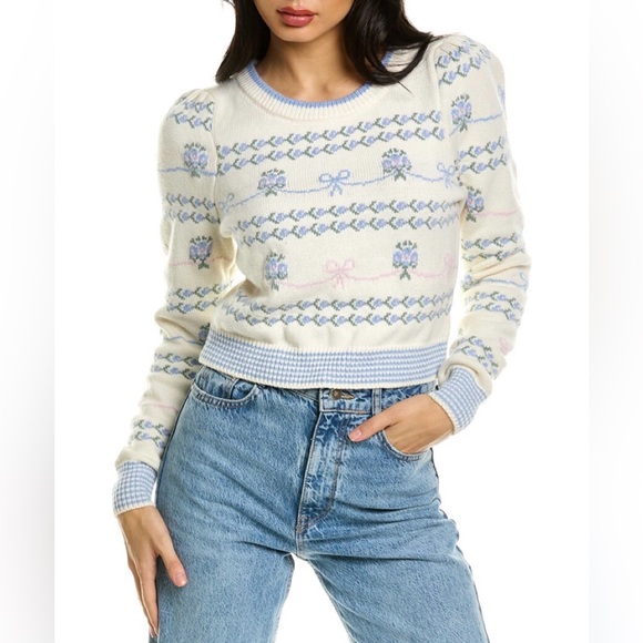 LoveShackFancy Sweaters - LoveShackFancy Dolana Crop Pullover Sweater